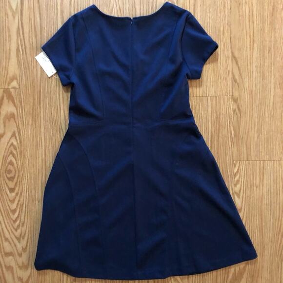 Maison Jules Blu Notte Fit & Flare Blue Pleated Mini Dress Womens Large - Picture 8 of 16